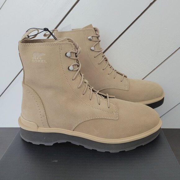 NWT Sorel Womens Hi-Line Lace Boots Tawny Buff Waterproof Size 11 Suede Leather - Picture 1 of 13